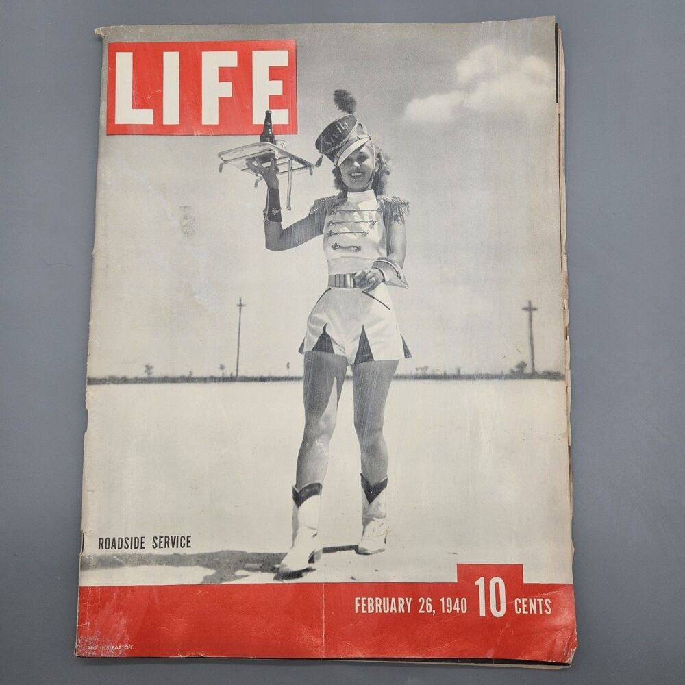 VTG LIFE Magazine February 26 1940 Houston Drive-In Roadside Service Ads History